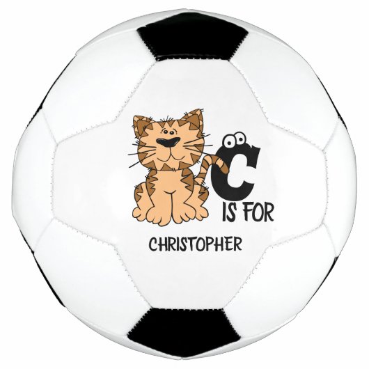 猫カスタム向けモノグラムCかわいい子猫子猫 サッカーボール (正面)