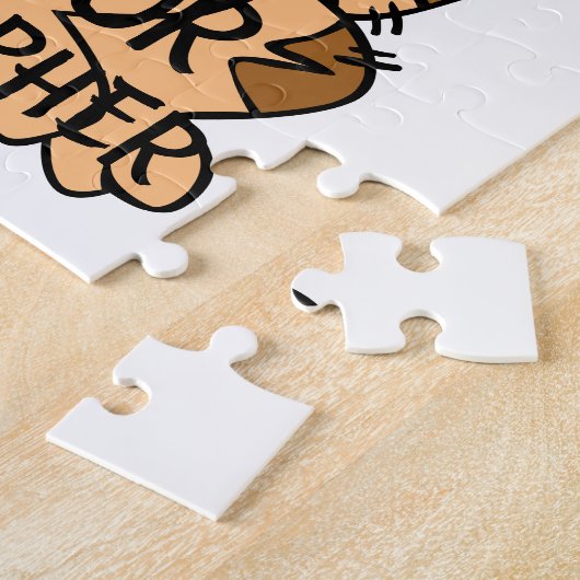 猫カスタム向けモノグラムCかわいい子猫子猫 ジグソーパズル (側面)