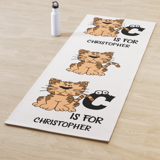 猫カスタム向けモノグラムCかわいい子猫子猫 ヨガマット (インサイチュ)