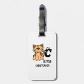 猫カスタム向けモノグラムCかわいい子猫子猫 ラゲッジタグ (裏面縦)