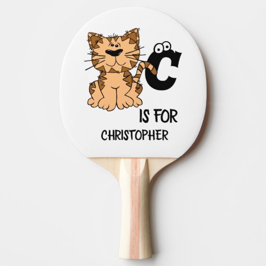 猫カスタム向けモノグラムCかわいい子猫子猫 卓球ラケット (正面)