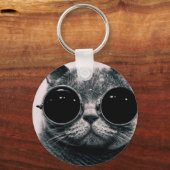 猫カッコいいのかっこい陰で キーホルダー (正面)