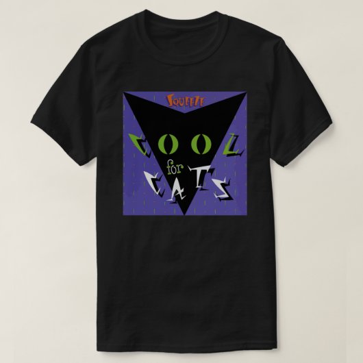 猫カッコいいを絞るカッコいい猫パープルグリーン Tシャツ (デザイン正面)