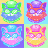 猫カッコいいステッカー シール (正面)