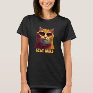 猫カッコいいパパステイ用メガネ入りGroovy猫 Tシャツ