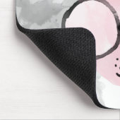 猫カッコいいピンク水彩ニャー マウスパッド (コーナー)