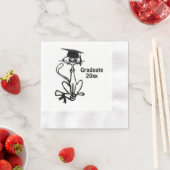 猫カッコいい卒業 縁ありカクテルナプキン (インサイチュ)