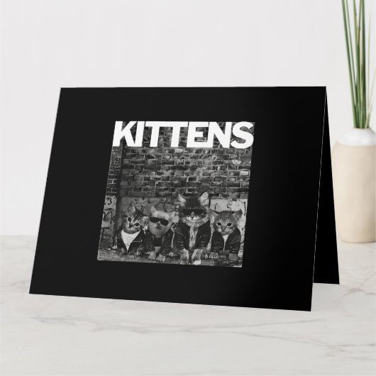 猫カッコいい子猫ミオパンクロックバンド猫ロおもしろいー カード (正面)