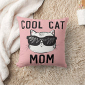 猫カッコいい母ピンク枕 クッション (ブランケット)