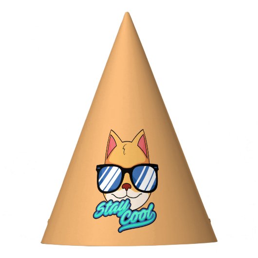 猫カッコいい誕生日パーティー帽子 パーティーハット (正面)