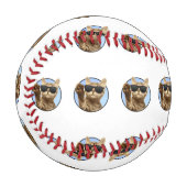 猫カッコいい野球 野球ボール (正面左)