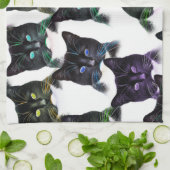 猫カッコいい キッチンタオル (折り畳み)