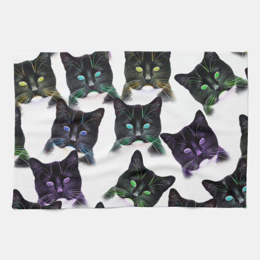 猫カッコいい キッチンタオル (横)