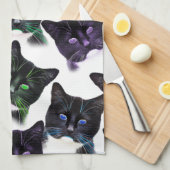 猫カッコいい キッチンタオル (四つ折り)