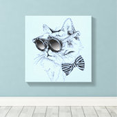 猫カッコいい キャンバスプリント (インサイチュ (ウッドフロア))