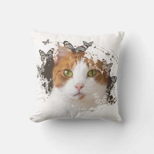 猫カッコいい クッション (正面)
