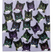 猫カッコいい シャワーカーテン (正面)