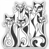 猫カッコいい シール (正面)