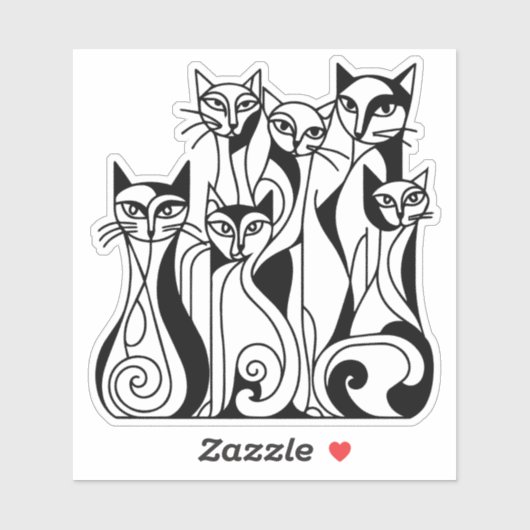 猫カッコいい シール (シート)