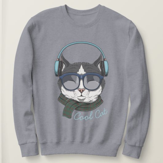 猫カッコいい スウェットシャツ (デザイン正面)