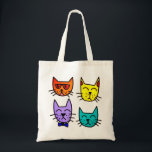 猫カッコいい トートバッグ<br><div class="desc">猫クールのはっきりしたおもしろい猫のデザイン再利用トートバッグ。</div>