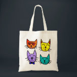 猫カッコいい トートバッグ<br><div class="desc">猫クールのはっきりしたおもしろい猫のデザイン再利用トートバッグ。</div>