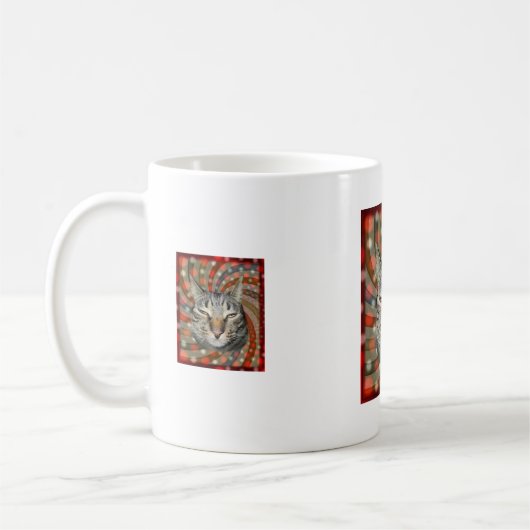 猫カッコいい – マグカップのキャプション! コーヒーマグカップ (左)