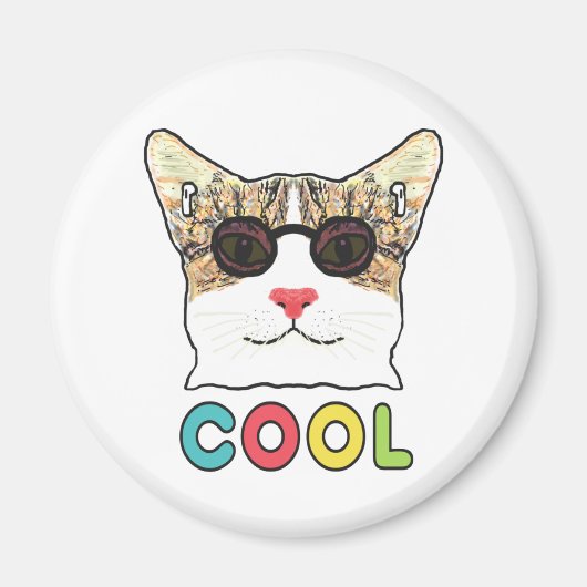 猫カッコいい マグネット (正面)