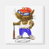 猫カッコいい マグネット (正面)