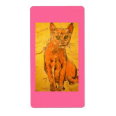 猫カッコいい ラベル (正面)