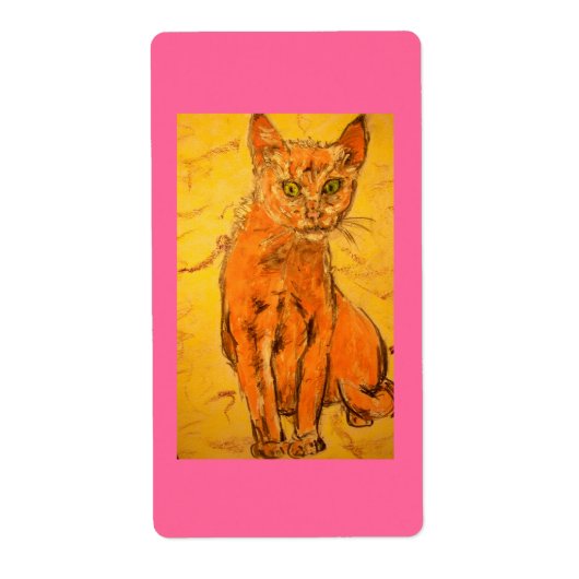 猫カッコいい ラベル (正面)