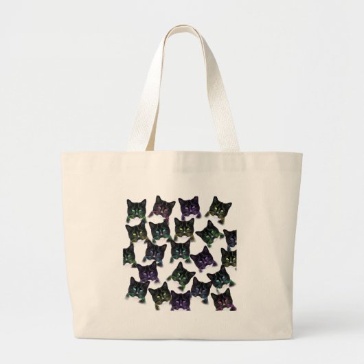猫カッコいい ラージトートバッグ (正面)