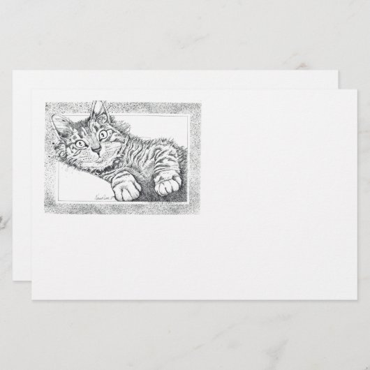 猫カッコいい 便箋 (正面/裏面)