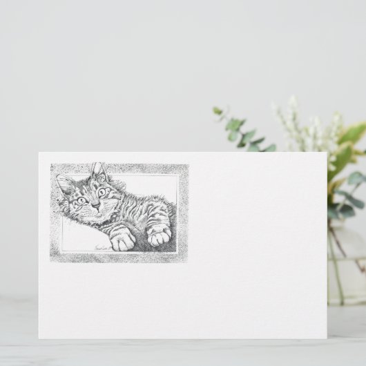 猫カッコいい 便箋 (スタンド正面)