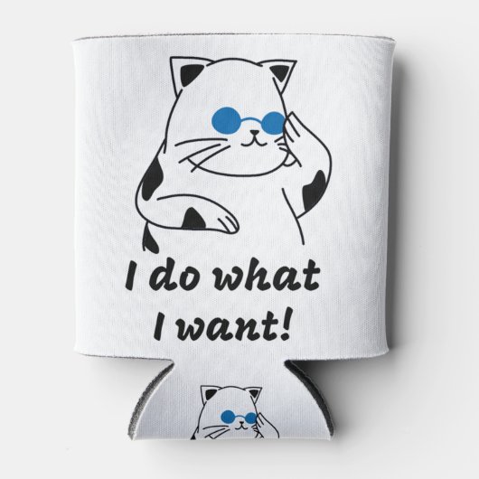 猫カッコいい 缶クーラー (正面)