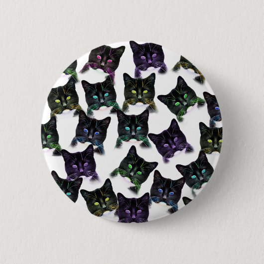猫カッコいい 缶バッジ (正面)