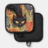 猫カッコいい 鍋敷き (正面/裏面)