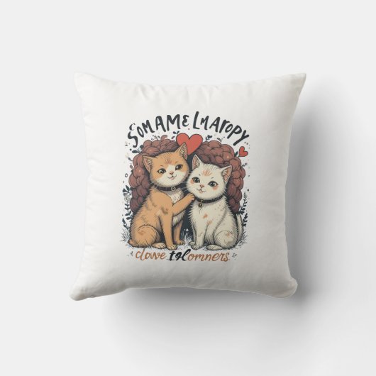 猫カップルかわいいロマンチック子猫ホームデコール クッション (裏面)