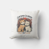 猫カップルかわいいロマンチック子猫ホームデコール クッション (正面)