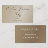 猫カップルのスケッチ金ゴールドプロフェッショナル 名刺 (正面/裏面)