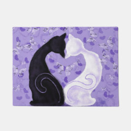 猫カップルのドオマット – 美しい愛 ドアマット