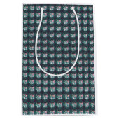 猫カップルのバレンタインデーおもしろい ミディアムペーパーバッグ (正面)