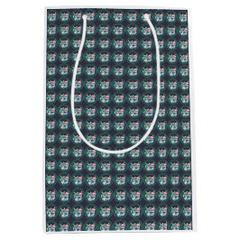 猫カップルのバレンタインデーおもしろい ミディアムペーパーバッグ