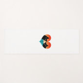 猫カップルレトロヴィンテージシャツおもしろいブラックキャットヴァル ヨガマット (正面(横))