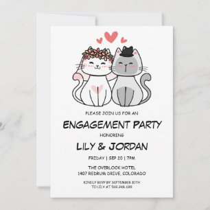 猫カップル漫画の婚約招待状 招待状