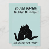 猫カップル結婚のカスタム招待状 招待状 (正面/裏面)