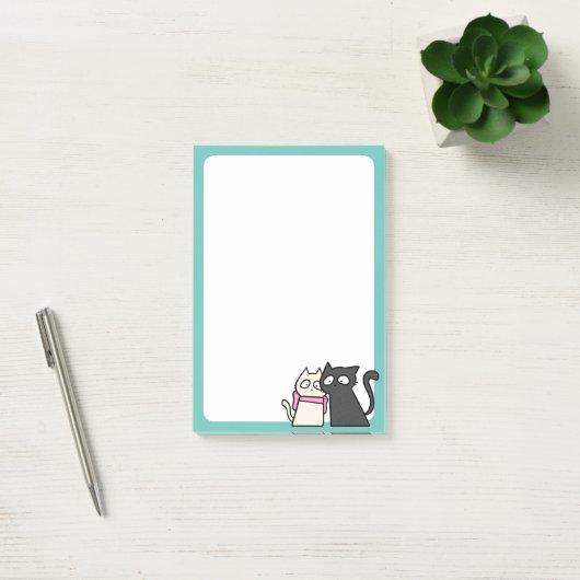 猫カップル4x6 ポストイット (オフィス)