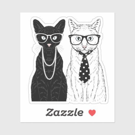 猫カップル シール (シート)