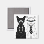 猫カップル マグネット (正面/裏面)