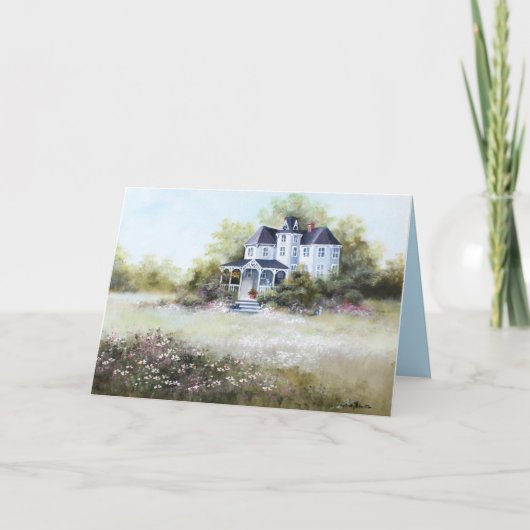 猫カビクトリアンントリーカ素朴ードの古い家 カード (正面)